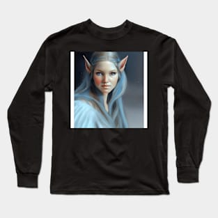 Portrait of an Elven Ice Princess Long Sleeve T-Shirt